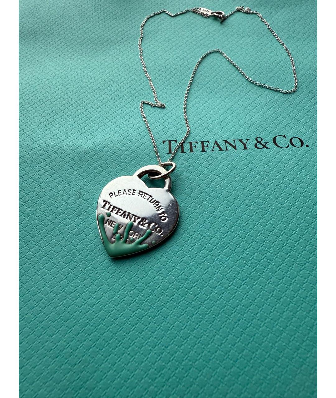 TIFFANY&CO Бирюзовое серебряное колье, фото 3