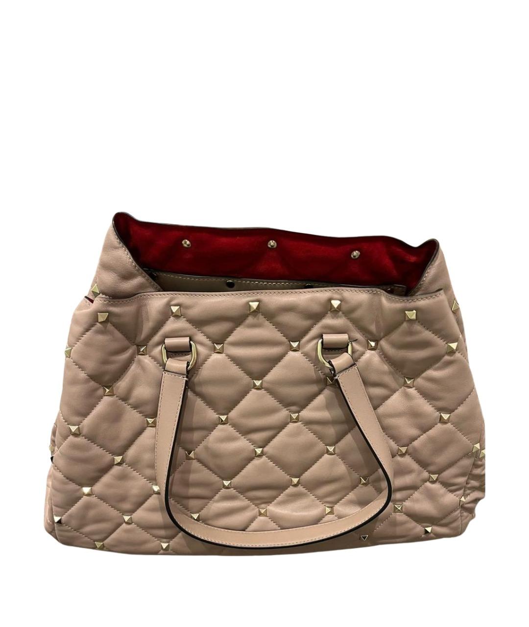 VALENTINO Бежевая кожаная сумка тоут, фото 1