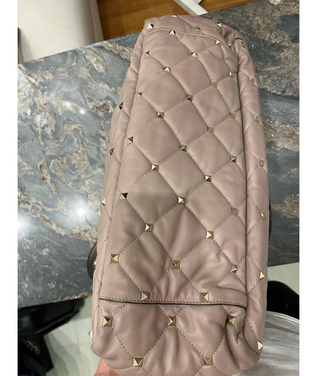 VALENTINO Бежевая кожаная сумка тоут, фото 8