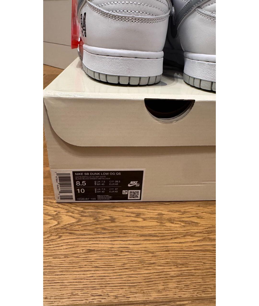 NIKE Белые кожаные кроссовки, фото 5