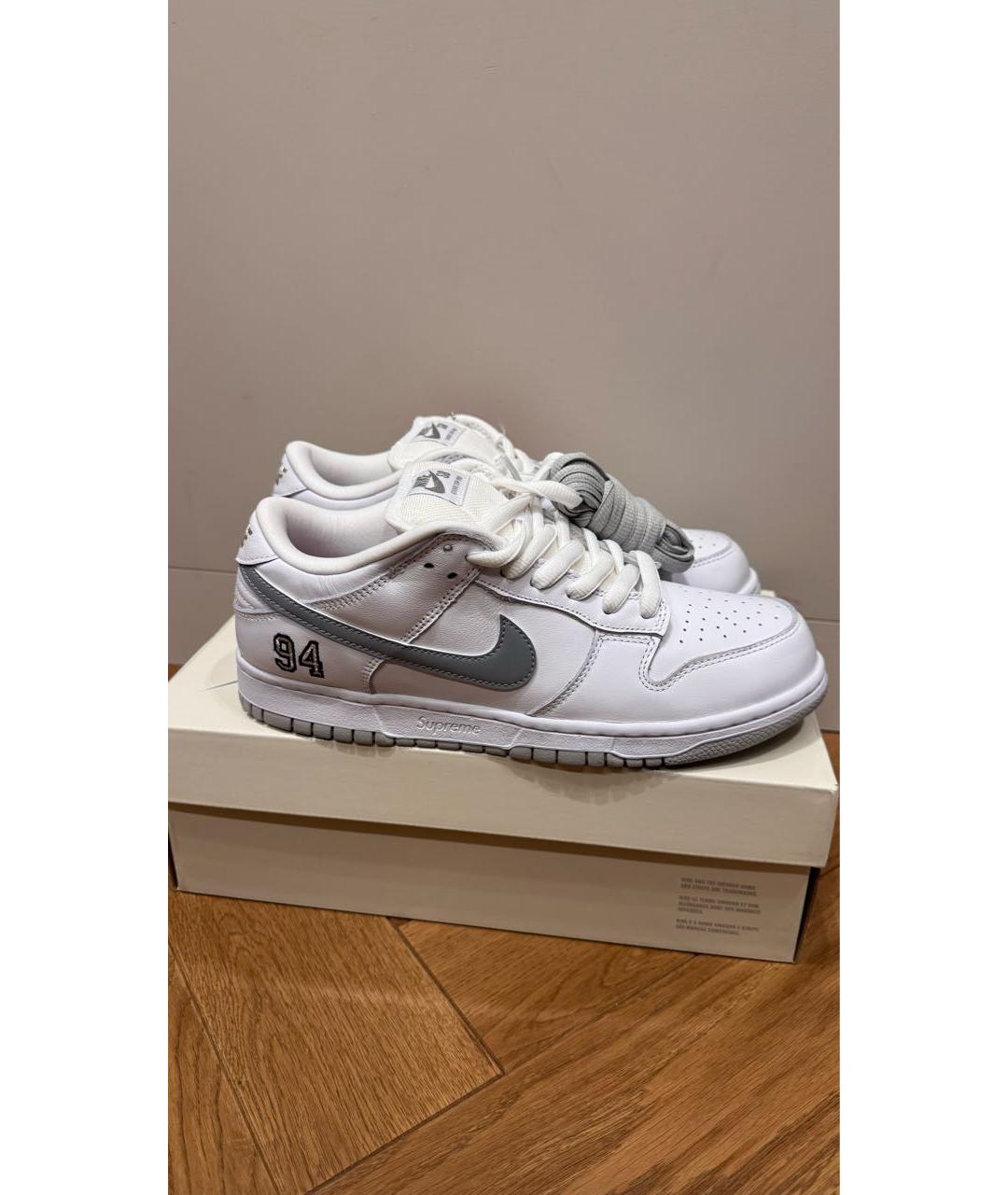 NIKE Белые кожаные кроссовки, фото 6