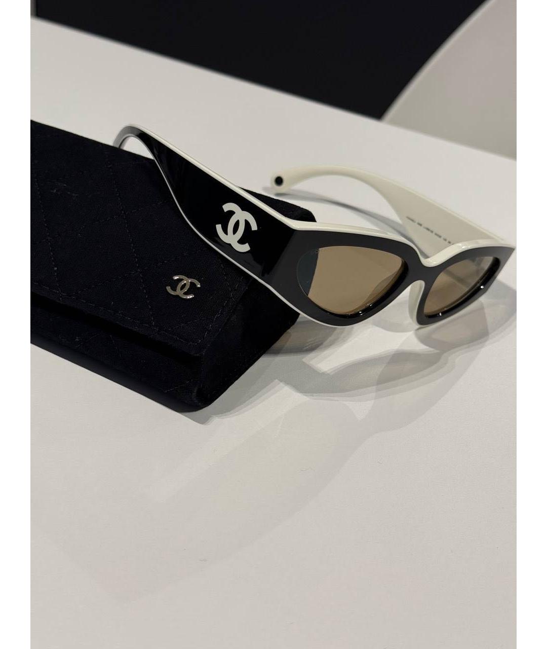 CHANEL Черные пластиковые солнцезащитные очки, фото 3