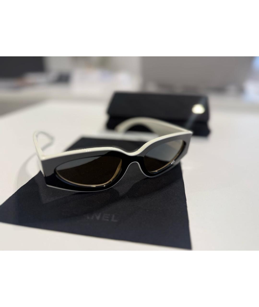 CHANEL Черные пластиковые солнцезащитные очки, фото 2