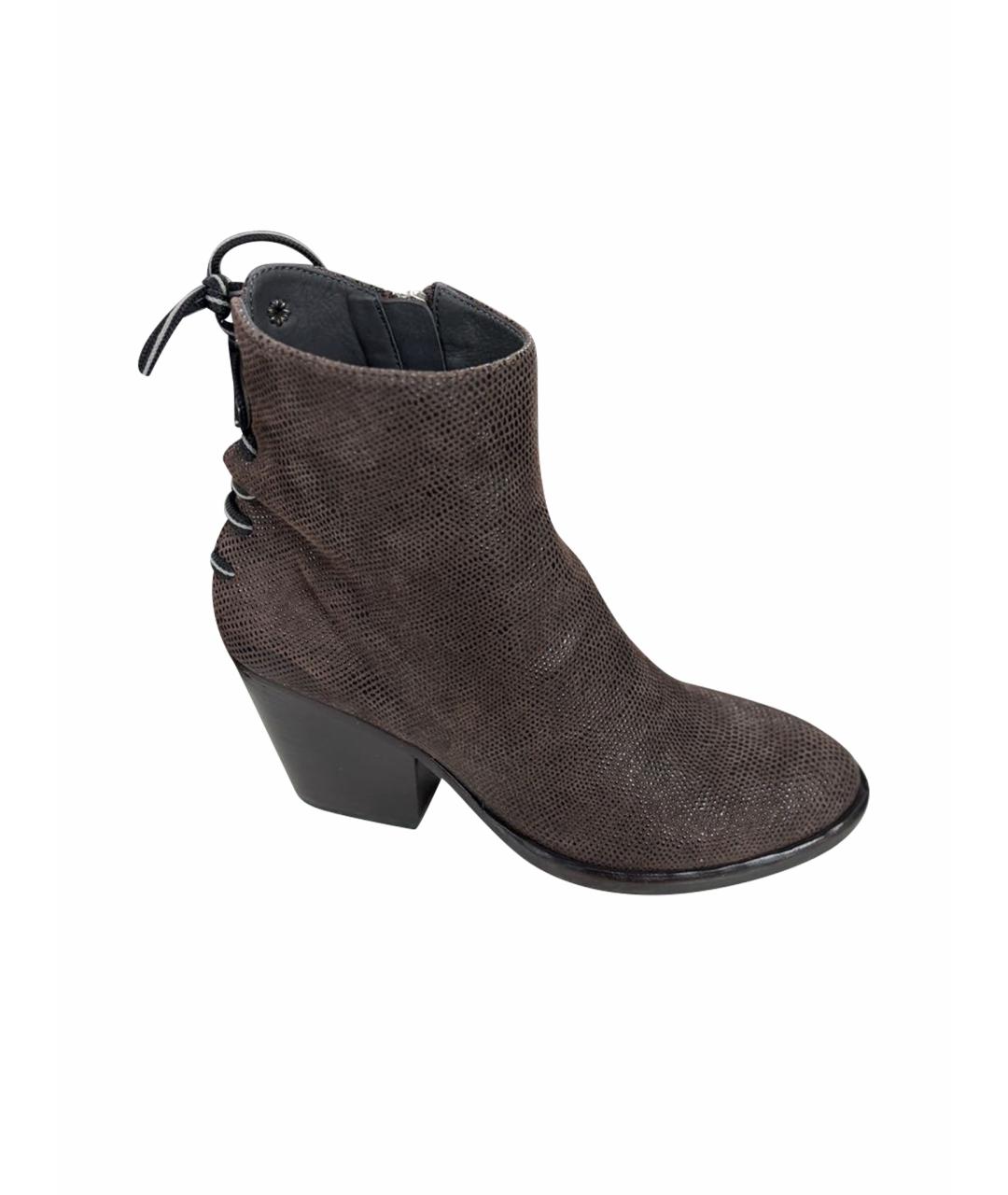 OFFICINE CREATIVE Коричневые замшевые ботильоны, фото 1