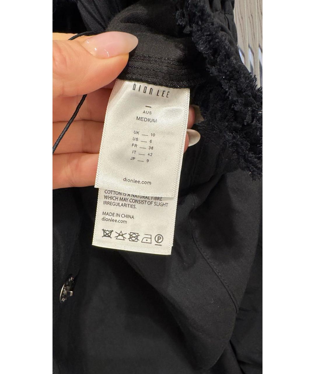 DION LEE Черные хлопковые брюки широкие, фото 4