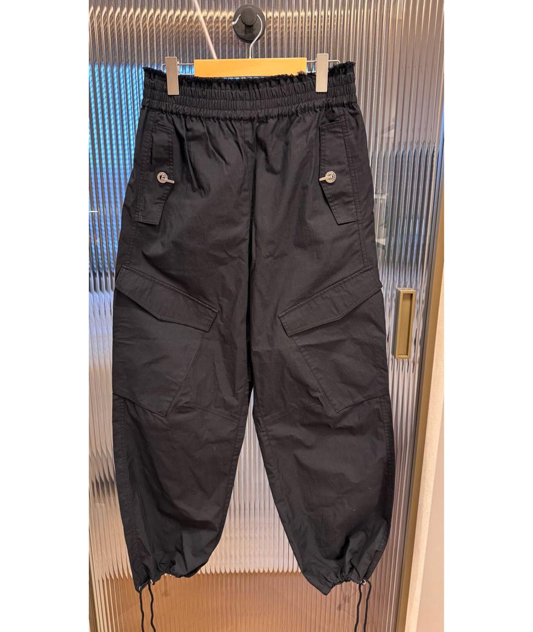 DION LEE Черные хлопковые брюки широкие, фото 8