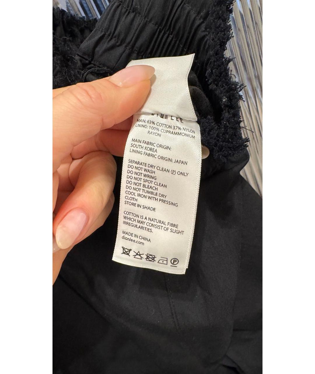 DION LEE Черные хлопковые брюки широкие, фото 5