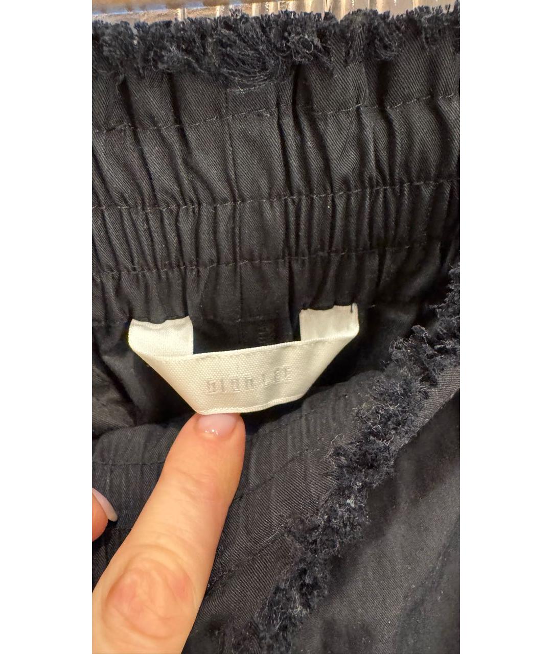 DION LEE Черные хлопковые брюки широкие, фото 3