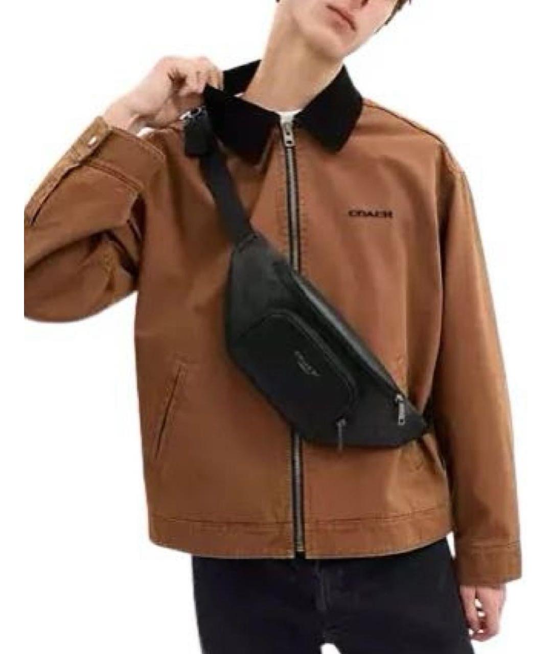 COACH Черная кожаная поясная сумка, фото 2