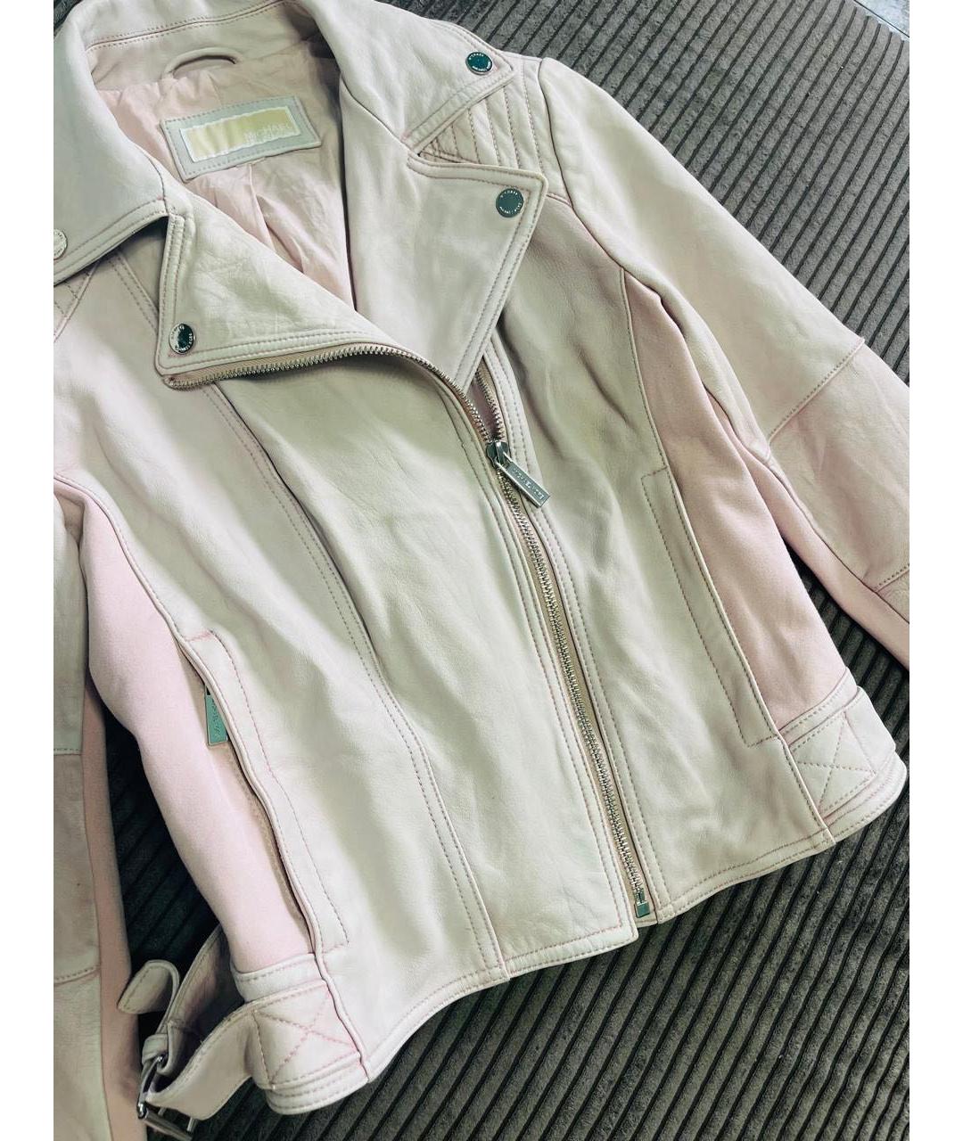 MICHAEL KORS Розовая кожаная куртка, фото 4