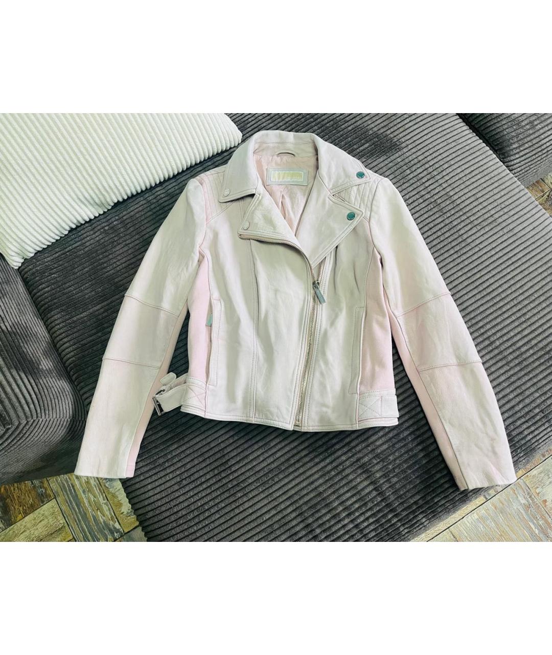 MICHAEL KORS Розовая кожаная куртка, фото 3