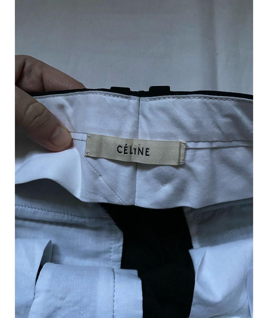 CELINE Черные ацетатные прямые брюки, фото 3