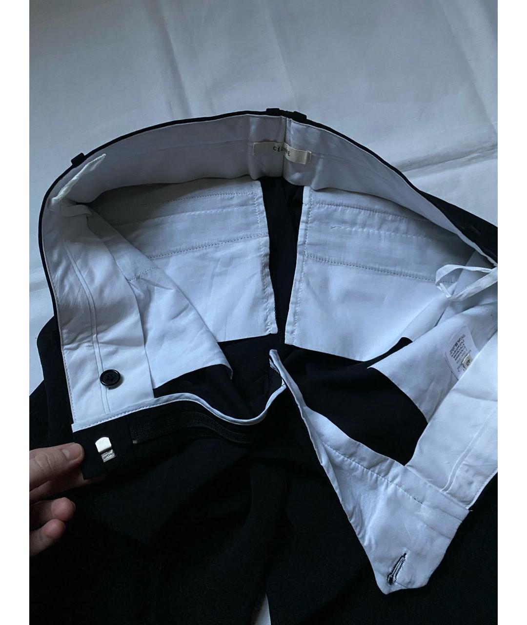 CELINE Черные ацетатные прямые брюки, фото 5