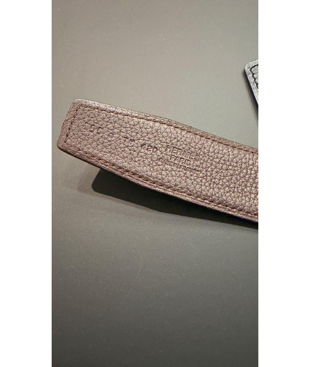 HERMES Черный кожаный ремень, фото 3