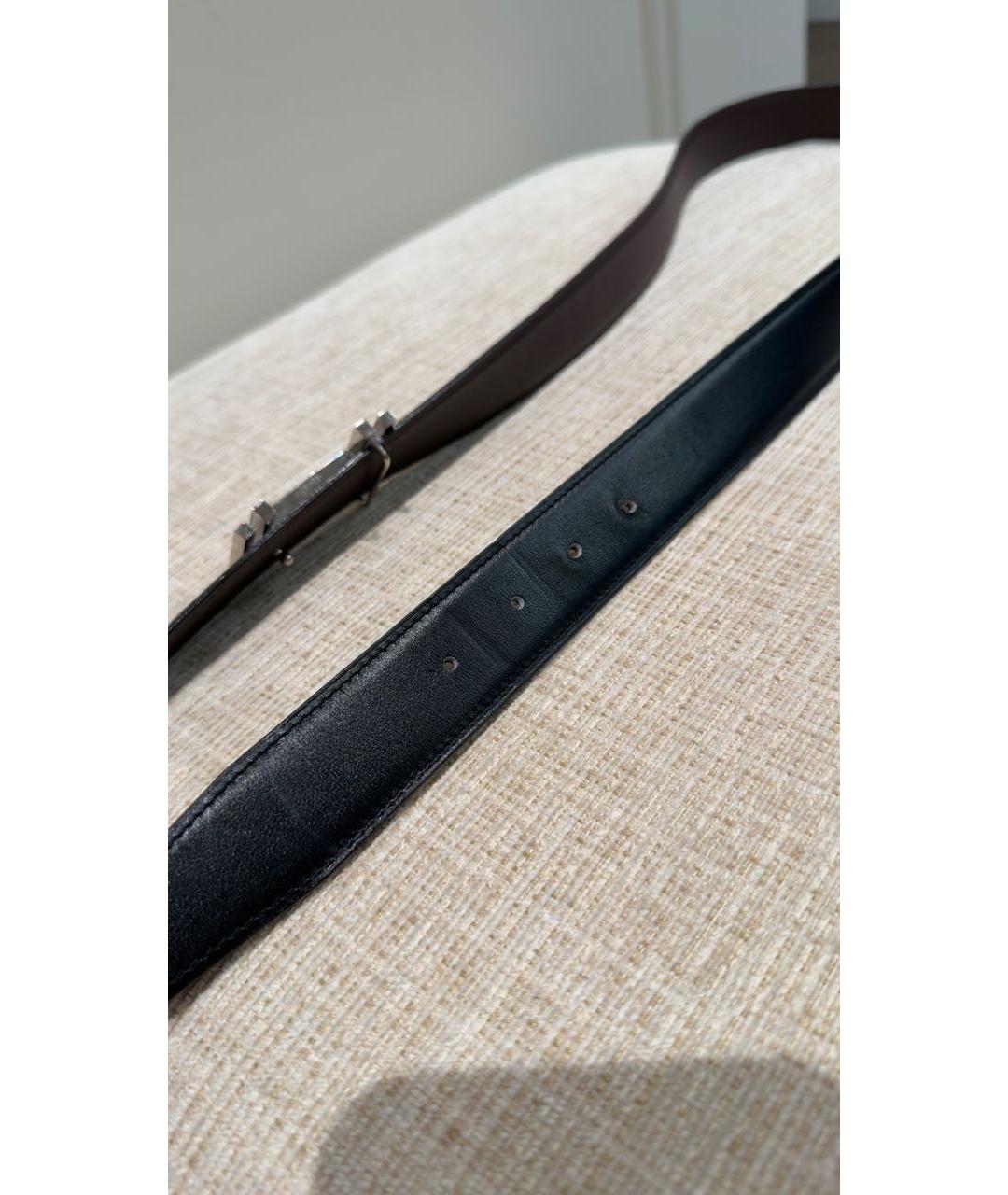HERMES Черный кожаный ремень, фото 5
