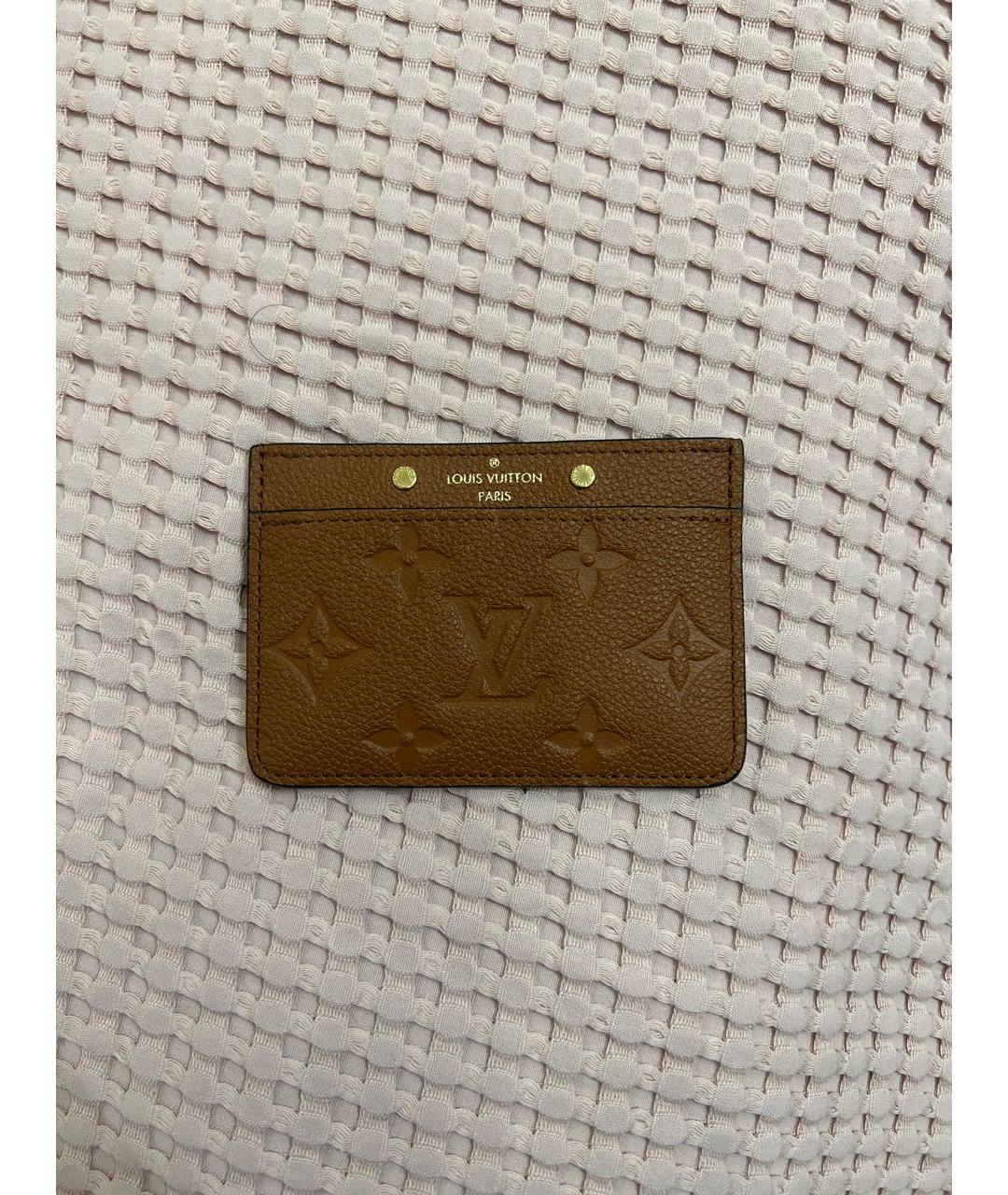 LOUIS VUITTON Коричневый кожаный кардхолдер, фото 5