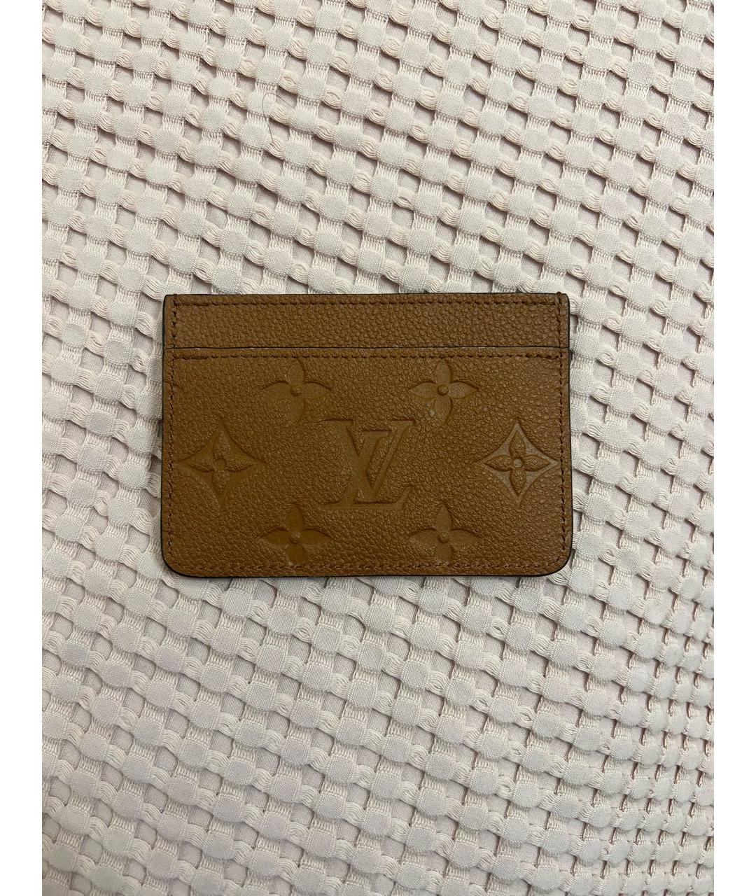 LOUIS VUITTON Коричневый кожаный кардхолдер, фото 3