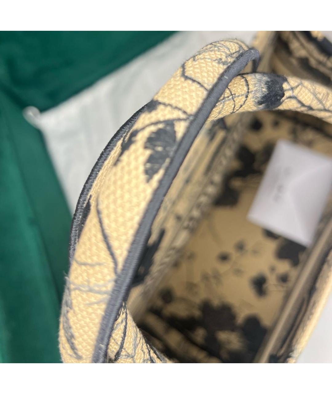 CHRISTIAN DIOR Бежевая тканевая сумка тоут, фото 4