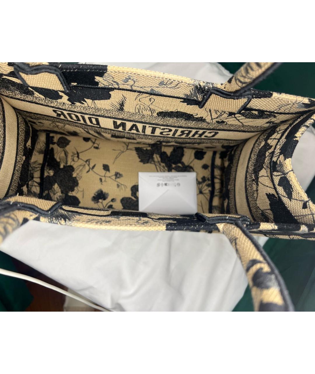 CHRISTIAN DIOR Бежевая тканевая сумка тоут, фото 3