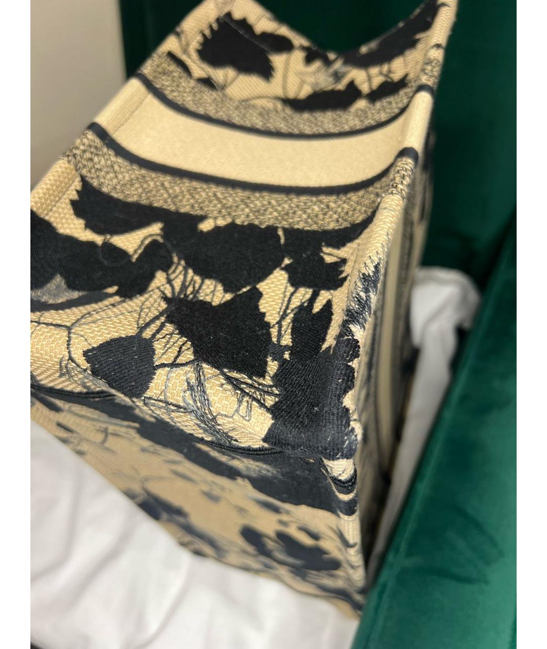 CHRISTIAN DIOR Бежевая тканевая сумка тоут, фото 5