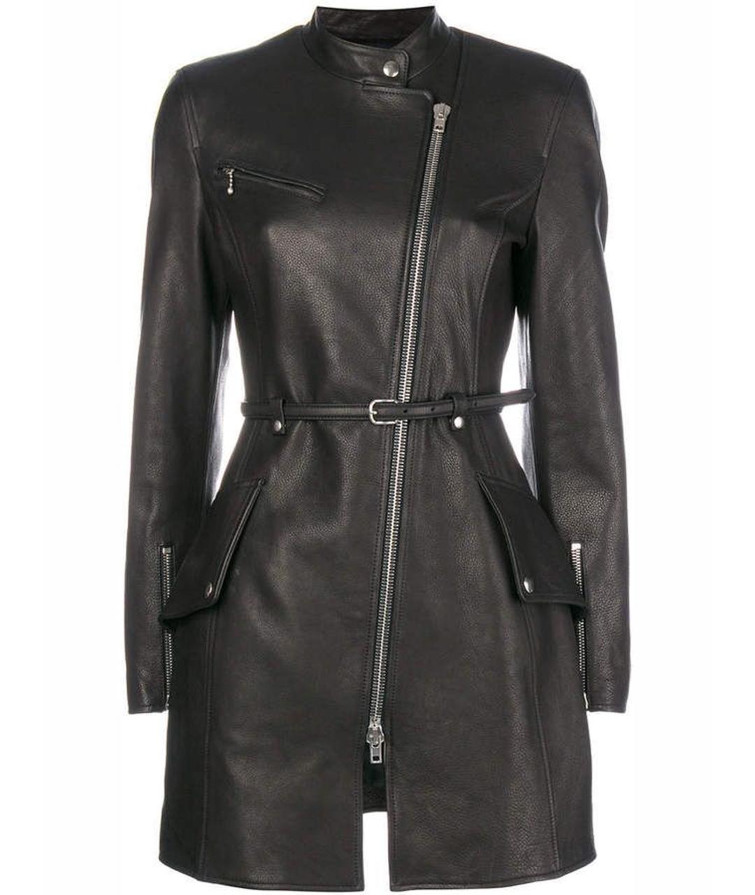 ALEXANDER WANG Черное кожаное пальто, фото 1