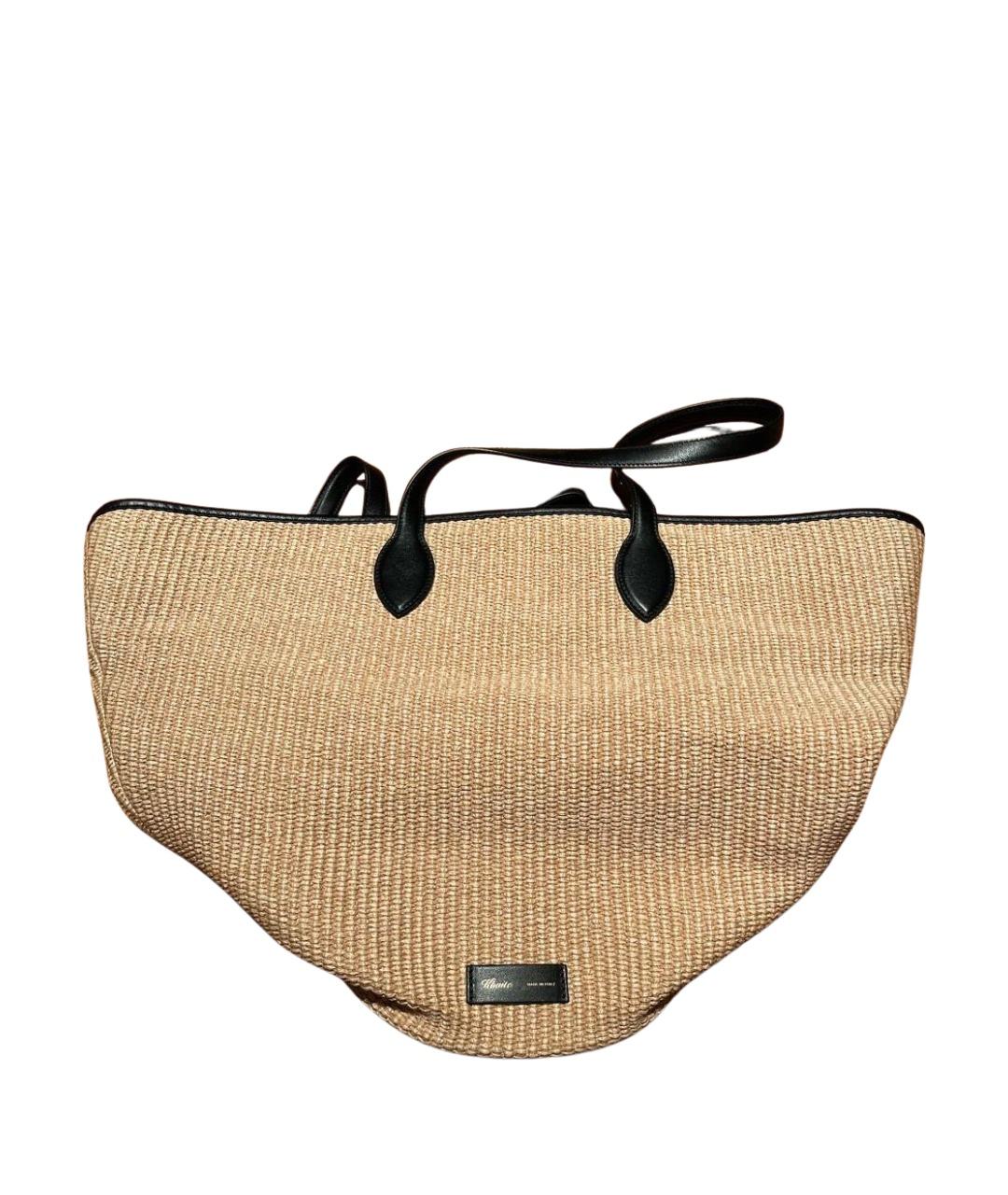 KHAITE Бежевая пелетеная сумка тоут, фото 1