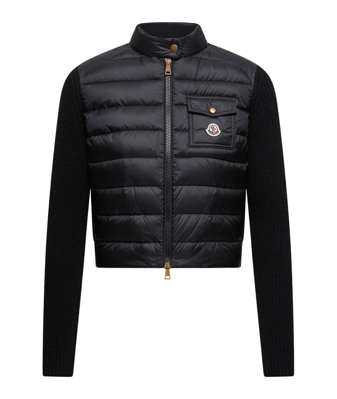 MONCLER Черный полиамидовый кардиган, фото 1