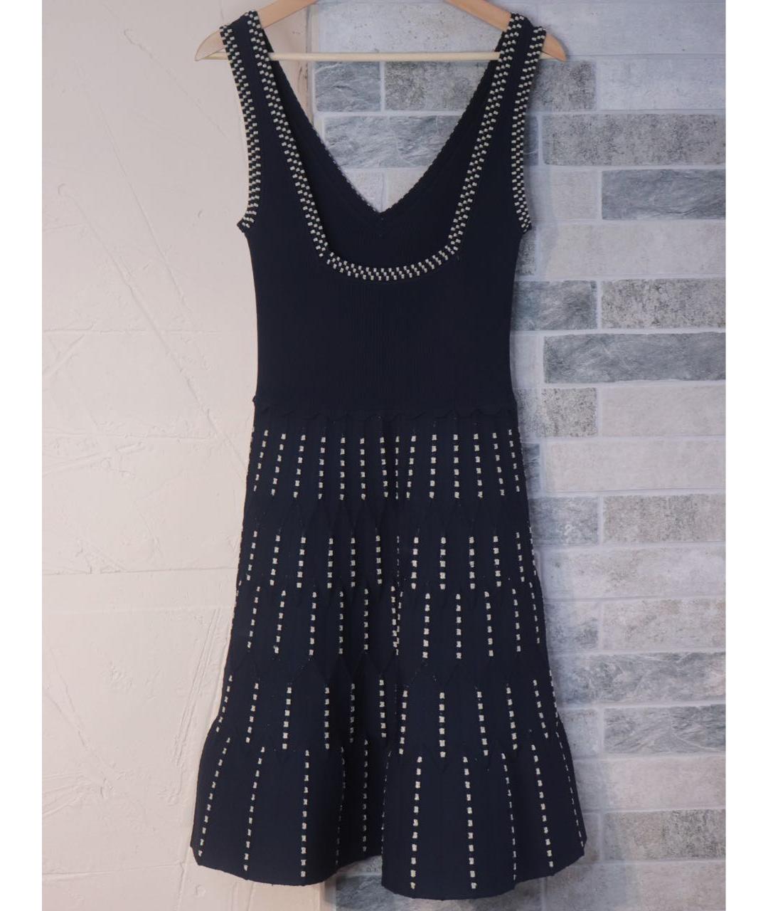 SANDRO Темно-синее вискозное повседневное платье, фото 3