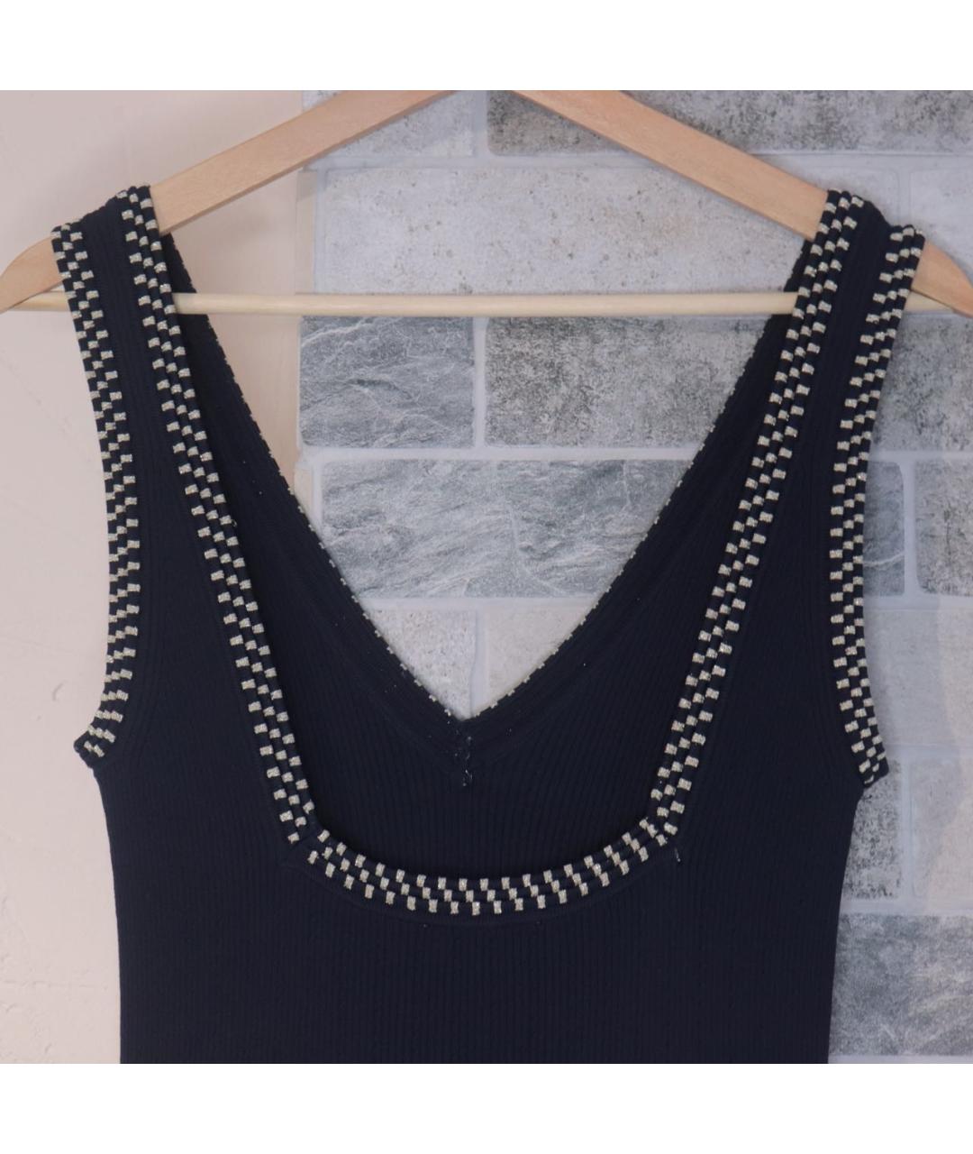 SANDRO Темно-синее вискозное повседневное платье, фото 7