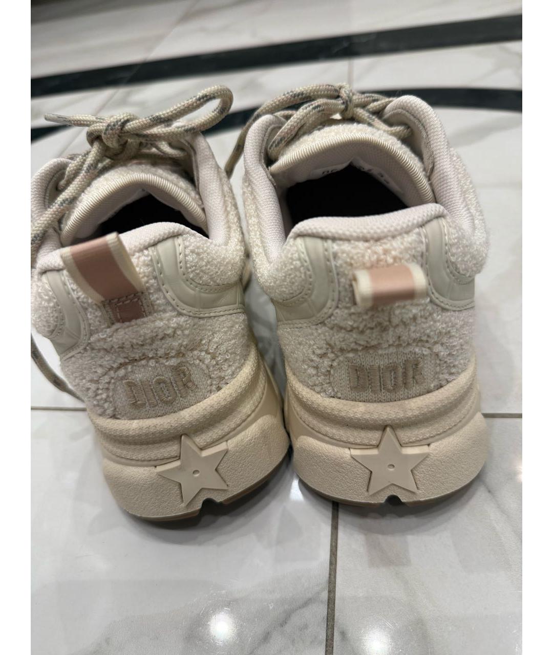 CHRISTIAN DIOR Бежевые кожаные кроссовки, фото 3