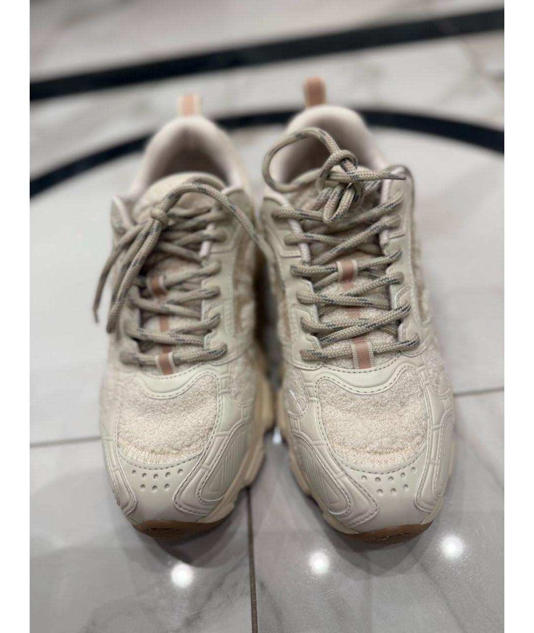 CHRISTIAN DIOR Бежевые кожаные кроссовки, фото 2