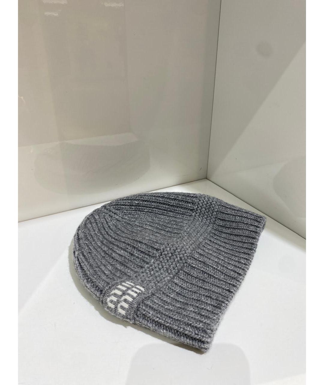 MIU MIU Серая шапка, фото 3