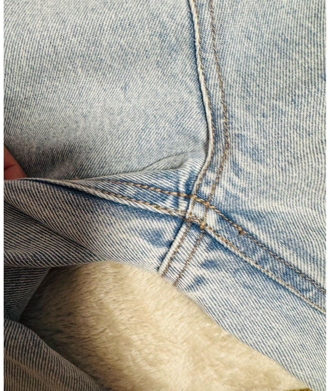 BRUNELLO CUCINELLI Голубые хлопковые прямые джинсы, фото 7