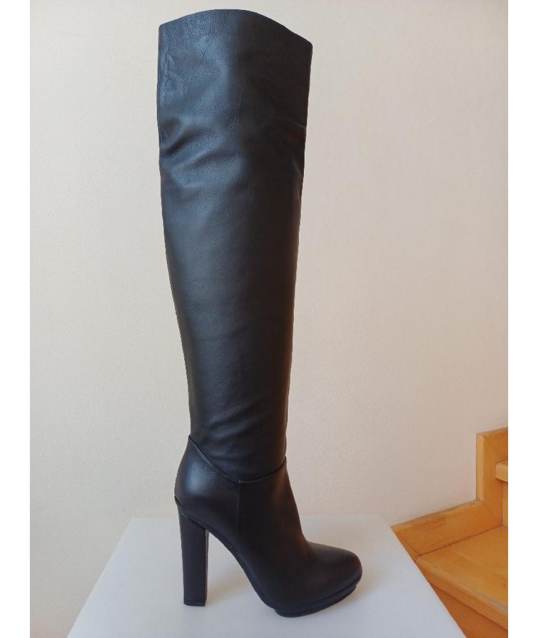 LE SILLA Черные кожаные ботфорты, фото 7