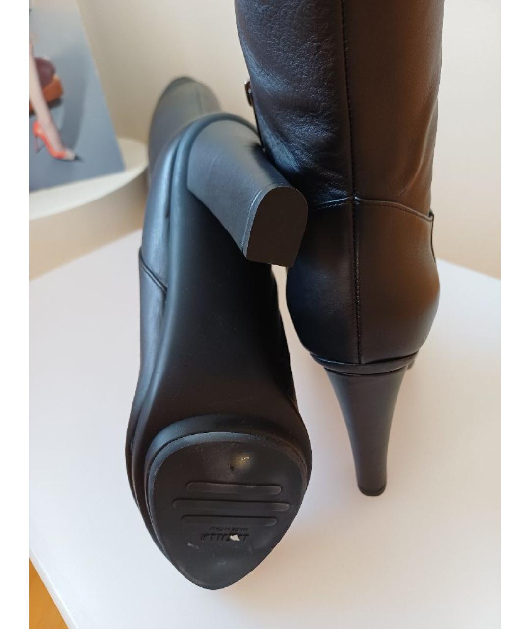 LE SILLA Черные кожаные ботфорты, фото 6