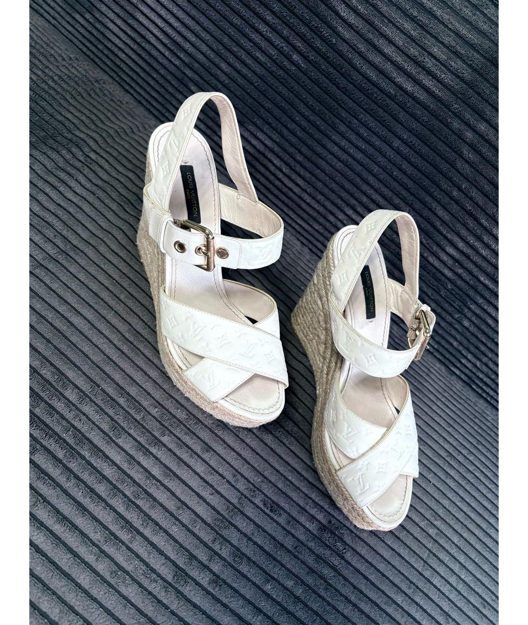 LOUIS VUITTON Белые кожаные эспадрильи, фото 2