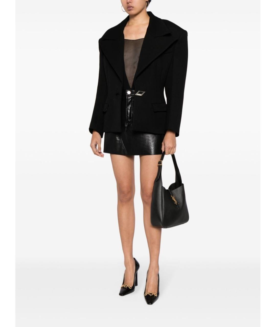 SAINT LAURENT Черная кожаная сумка через плечо, фото 5