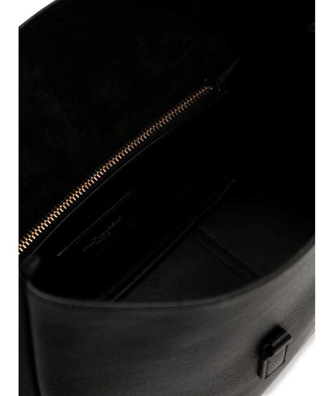 SAINT LAURENT Черная кожаная сумка через плечо, фото 2