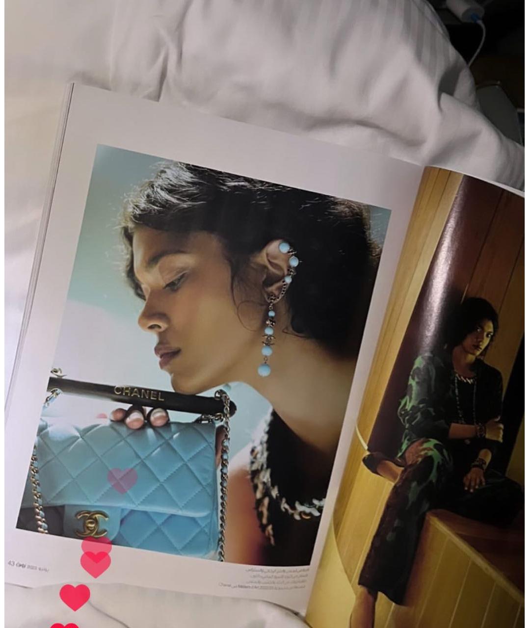 CHANEL Бирюзовые металлические серьги, фото 2