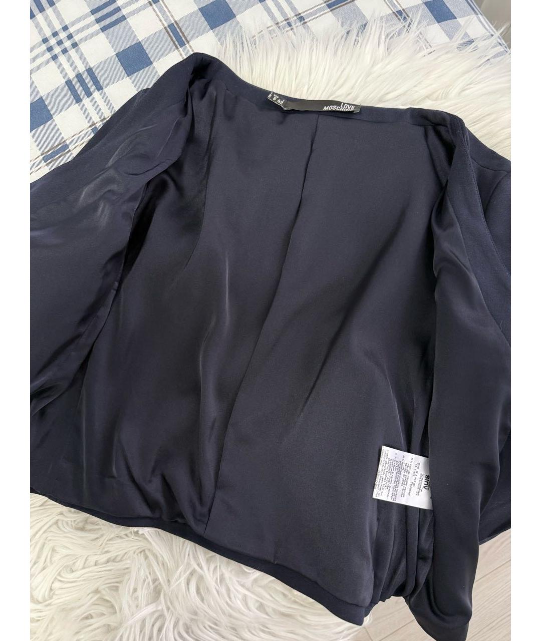 LOVE MOSCHINO Темно-синий вискозный жакет/пиджак, фото 5