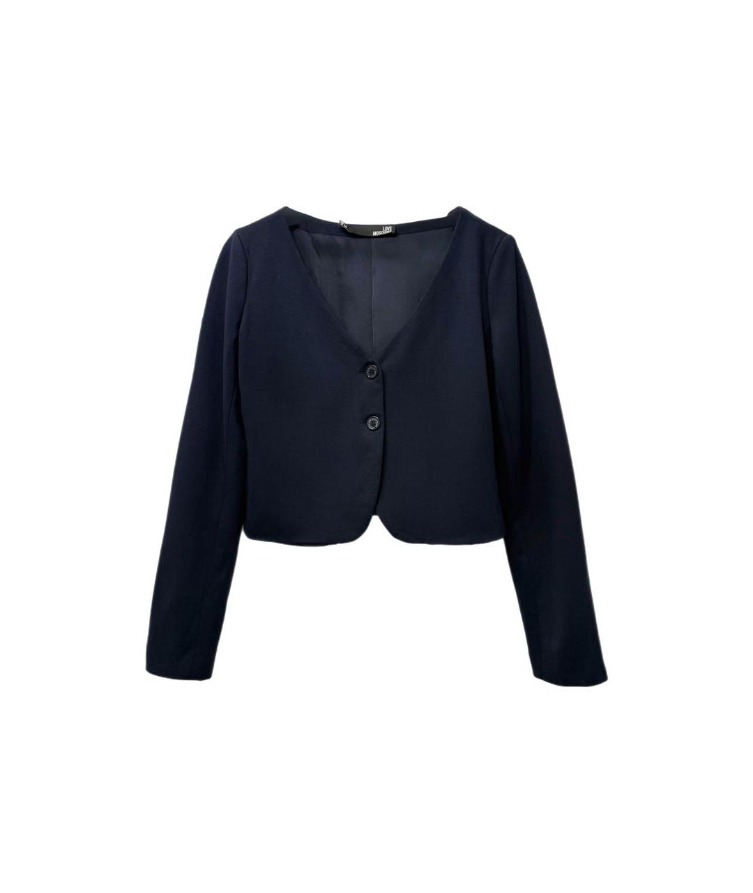LOVE MOSCHINO Темно-синий вискозный жакет/пиджак, фото 1