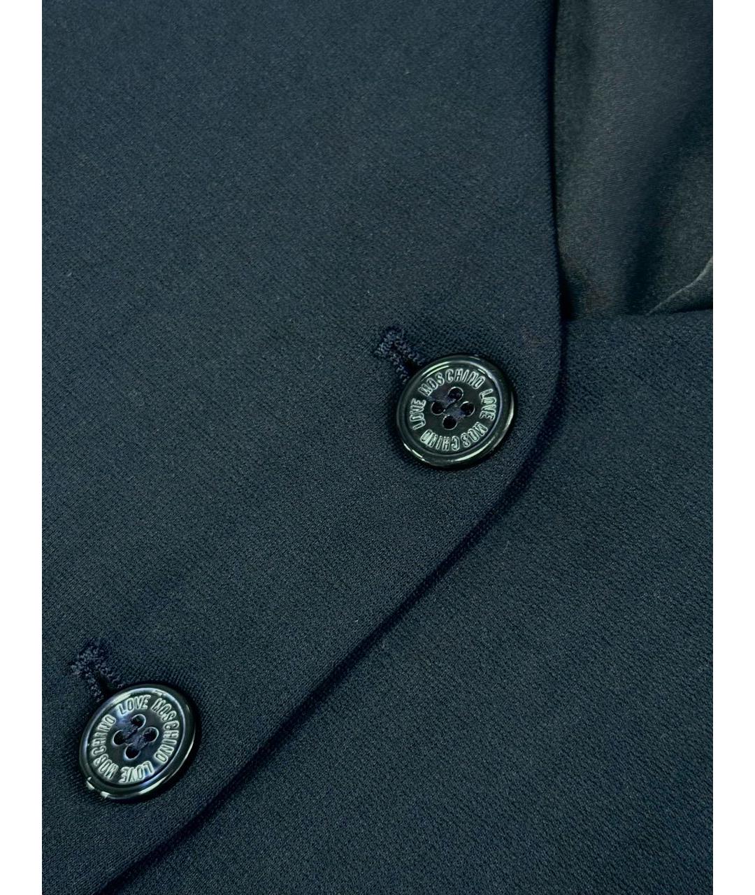 LOVE MOSCHINO Темно-синий вискозный жакет/пиджак, фото 4