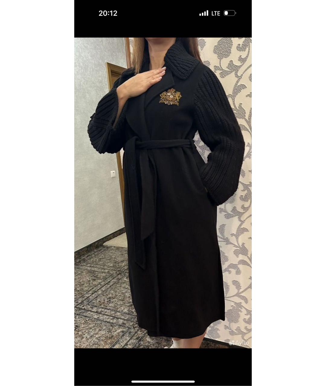 ERMANNO FIRENZE Черное кашемировое пальто, фото 3