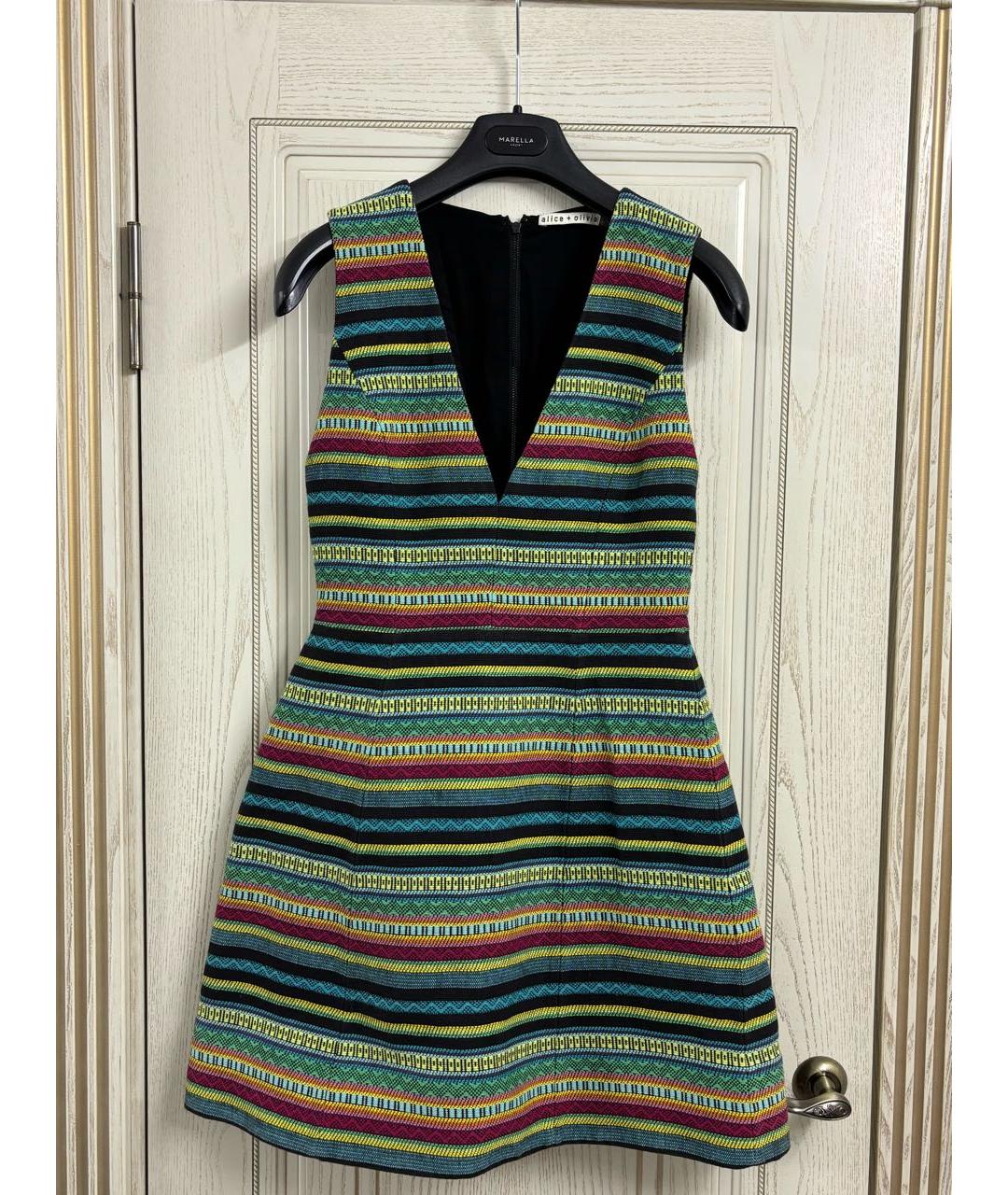 ALICE+OLIVIA Мульти хлопковое повседневное платье, фото 9