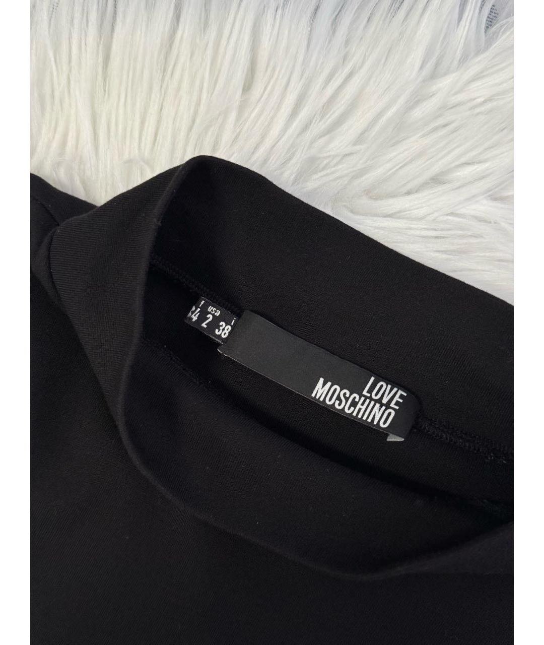 LOVE MOSCHINO Черное вискозное повседневное платье, фото 3