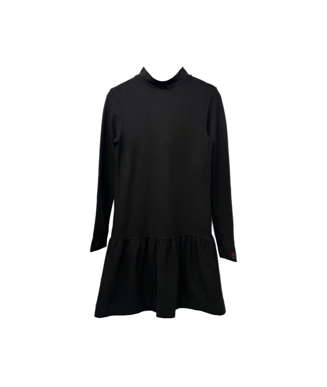 LOVE MOSCHINO Черное вискозное повседневное платье, фото 8