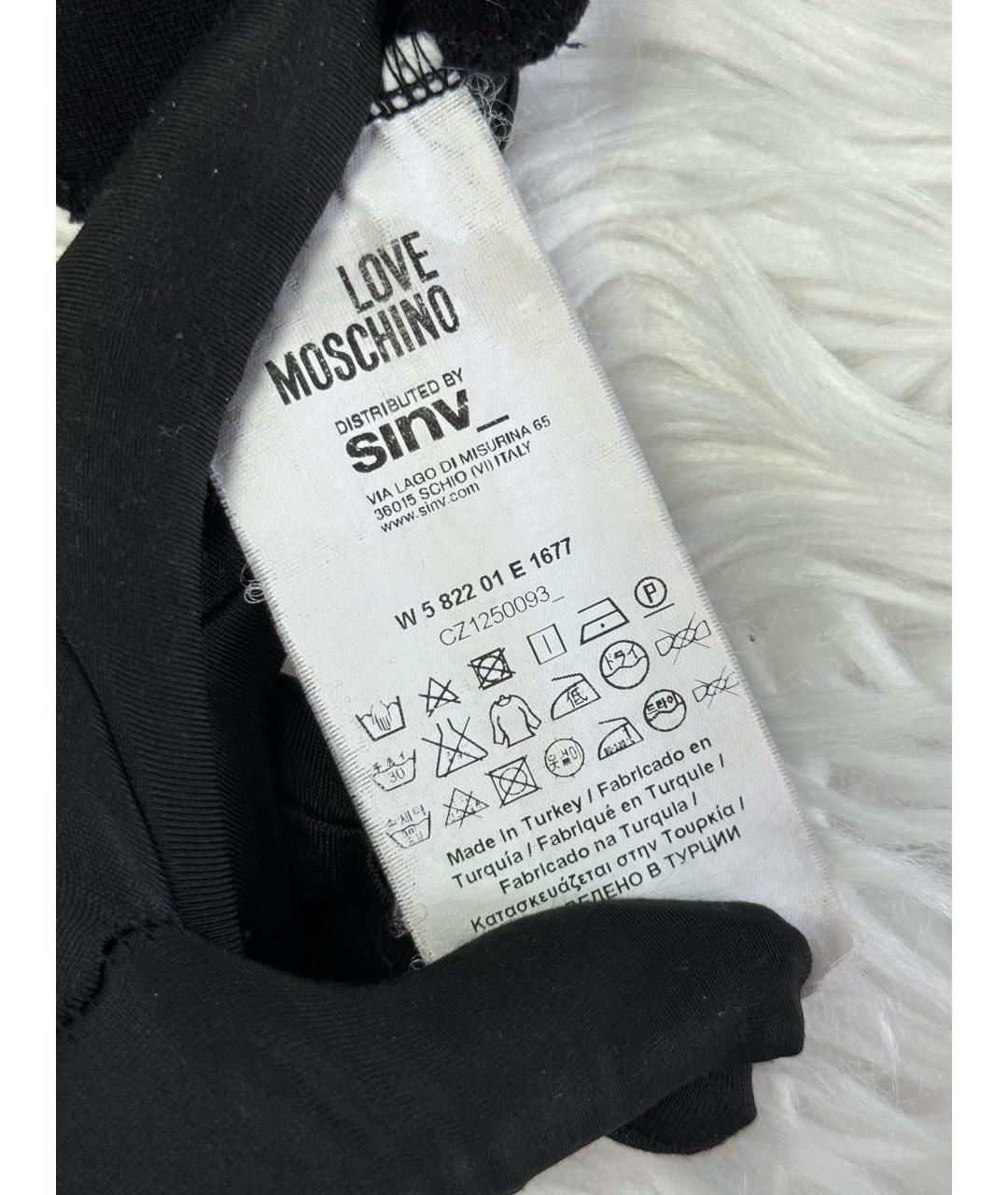 LOVE MOSCHINO Черное вискозное повседневное платье, фото 6