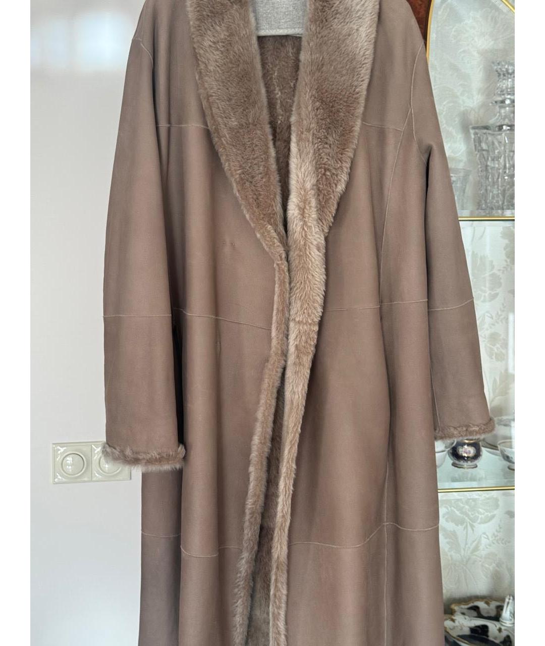BRUNELLO CUCINELLI Бежевая меховая дубленка, фото 8