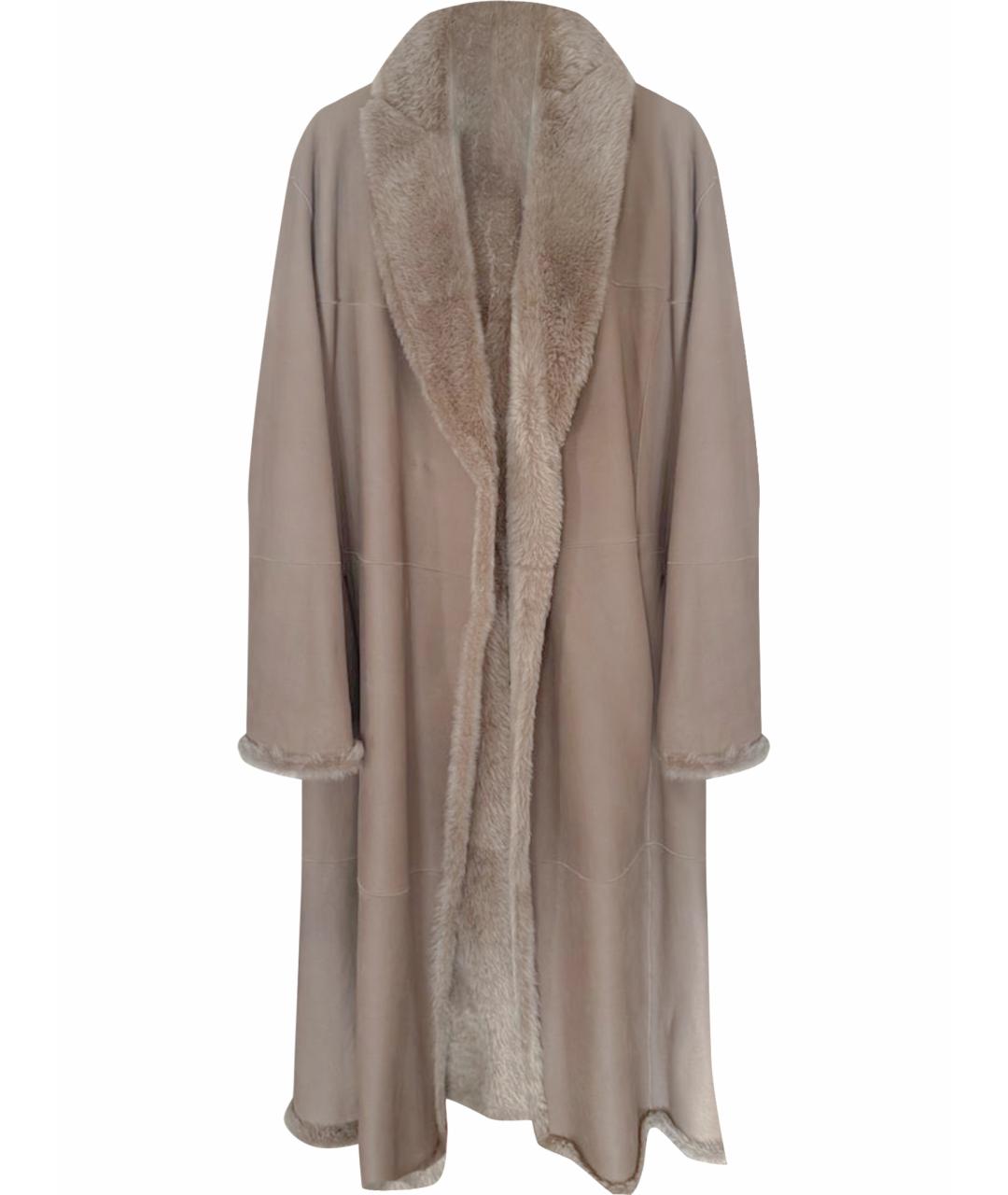 BRUNELLO CUCINELLI Бежевая меховая дубленка, фото 1