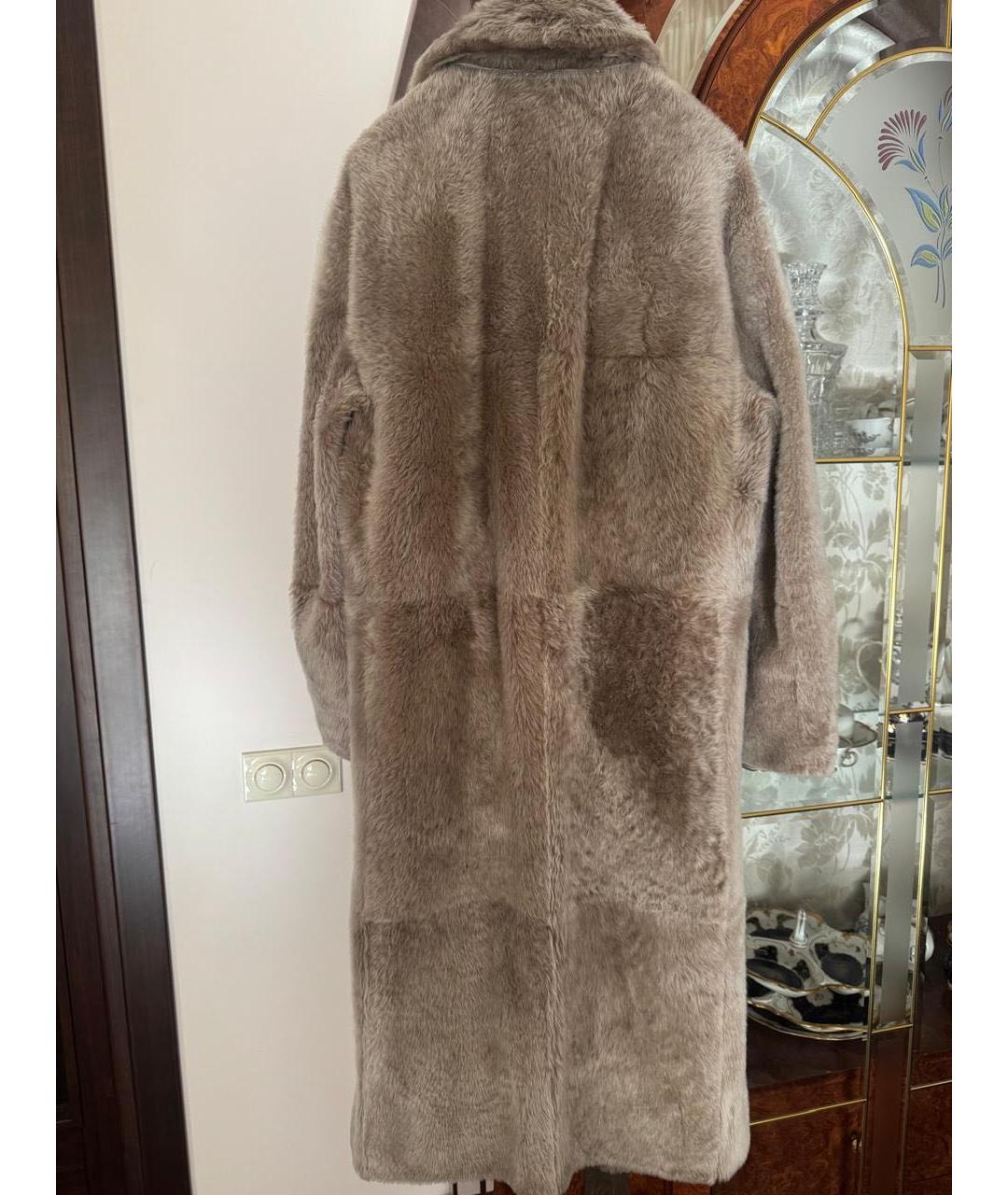 BRUNELLO CUCINELLI Бежевая меховая дубленка, фото 2